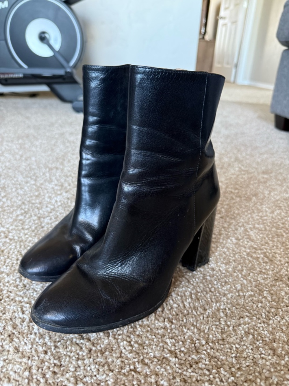 COACH Black Leather Women's Ankle Boots
